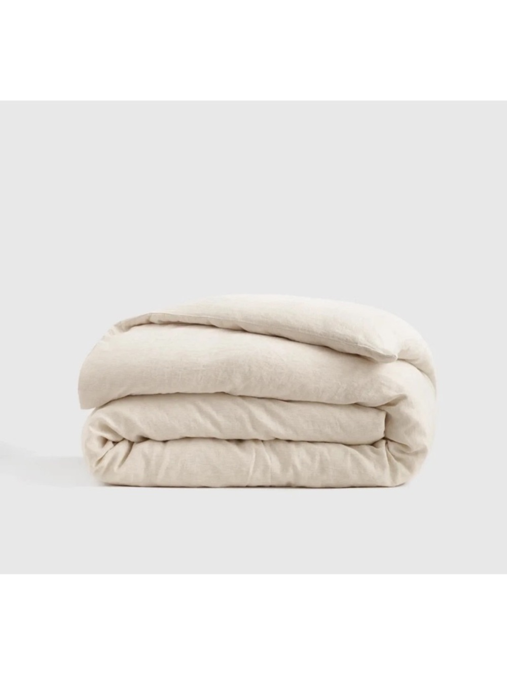 QUINCE European Linen Duvet Cover King/Cal King Natural Mini Pinstripe 7604